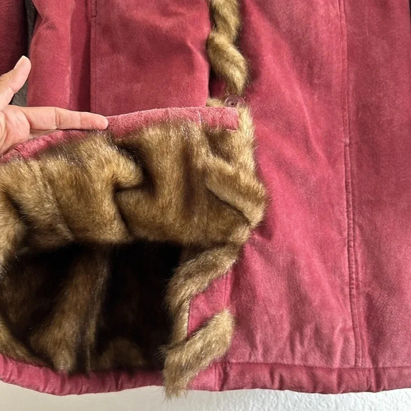 DENNIS BASSO Leather Faux Fur Coat - Picture 9 of 9